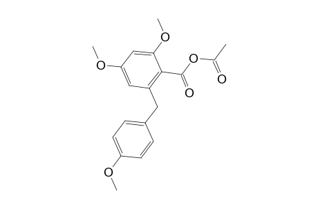 Benzoic acid, 2,4-dimethoxy-6-[(4-methoxyphenyl)methyl]-, anhydride with acetic acid