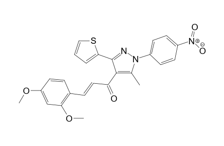 (E)-3-(2,4-Dimethoxyphenyl)-1-[5-methyl-1-(4-nitrophenyl)-3-(thiophen-2-yl)-1H-pyrazol-4-yl]prop-2-en-1-one