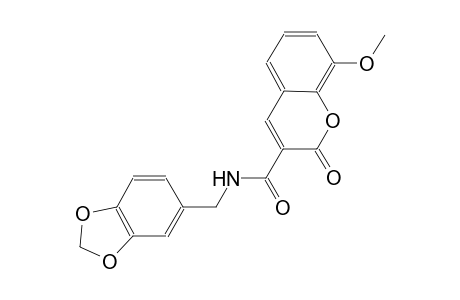 N-(1,3-benzodioxol-5-ylmethyl)-8-methoxy-2-oxo-2H-chromene-3-carboxamide