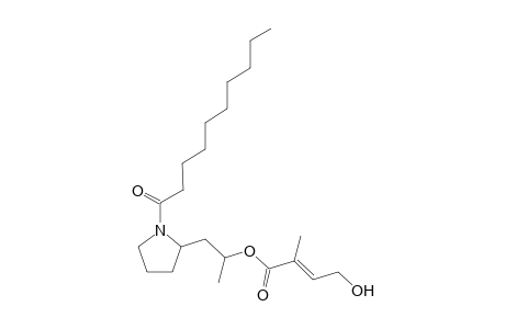 (E)-4-hydroxy-2-methyl-2-butenoic acid 1-[1-(1-oxodecyl)-2-pyrrolidinyl]propan-2-yl ester