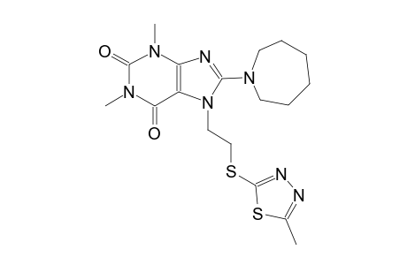 8-hexahydro-1H-azepin-1-yl-1,3-dimethyl-7-{2-[(5-methyl-1,3,4-thiadiazol-2-yl)sulfanyl]ethyl}-3,7-dihydro-1H-purine-2,6-dione