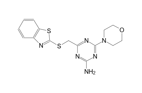 4-[(1,3-benzothiazol-2-ylsulfanyl)methyl]-6-(4-morpholinyl)-1,3,5-triazin-2-amine