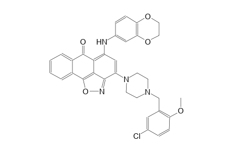 6H-anthra[1,9-cd]isoxazol-6-one, 3-[4-[(5-chloro-2-methoxyphenyl)methyl]-1-piperazinyl]-5-[(2,3-dihydro-1,4-benzodioxin-6-yl)amino]-
