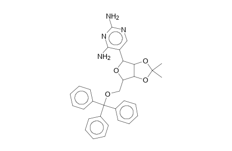 D-RIBITOL, 1,4-ANHYDRO-1-C-(2,4-DIAMINO-5-PYRIMIDINYL)-2,3-O-(1-METHYLETHYLIDENE)-5-O-(TRIPHENYLMETHYL)-, (S)-