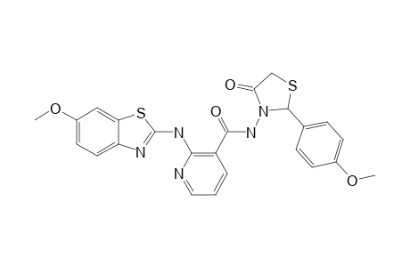 2-[N-(6-METHOXYBENZOTHIAZOLYL)-AMINO]-PYRIDINE-3-[2-(4-METHOXYPHENYL)]-CARBOXAMIDO-1,3-THIAZOLIDIN-4-ONE