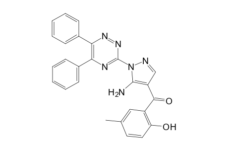 5-Amino-1-(5,6-diphenyl-1,2,4-triazin-3-yl)-4-(2-hydroxy-5-methylbenzoyl)-1H-pyrazole