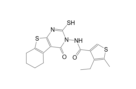 4-ethyl-5-methyl-N-(4-oxo-2-sulfanyl-5,6,7,8-tetrahydro[1]benzothieno[2,3-d]pyrimidin-3(4H)-yl)-3-thiophenecarboxamide
