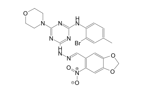 1,3-benzodioxole-5-carboxaldehyde, 6-nitro-, [4-[(2-bromo-4-methylphenyl)amino]-6-(4-morpholinyl)-1,3,5-triazin-2-yl]hydrazone