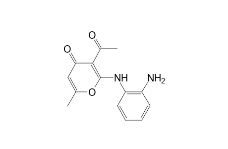2-[(2-aminophenyl)amino]-3-ethanoyl-6-methyl-pyran-4-one