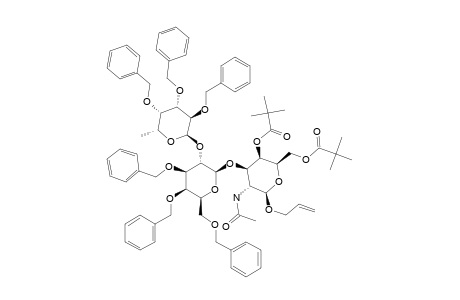 13;ALLYL-2-ACETAMIDO-2-DEOXY-4,6-DI-O-PIVALOYL-3-O-[3,4,6-TRI-O-BENZYL-2-O-(2,3,4-TRI-O-BENZYL-ALPHA-L-FUCOPYRANOSYL)-BETA-D-GALACTOPYRANOSYL]-BETA-D-GALACTOPY