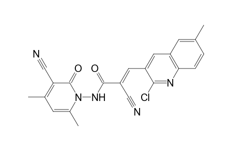 3-(2-Chloro-6-methylquinolin-3-yl)-2-cyano-N-(3-cyano-4,6-dimethyl-2-oxopyridin-1(2H)-yl)acrylamide