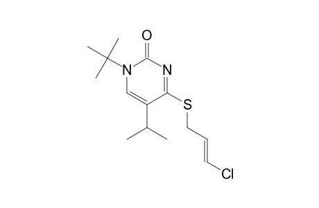 2(1H)-Pyrimidinone, 4-[(3-chloro-2-propenyl)thio]-1-(1,1-dimethylethyl)-5-(1-methylethyl) -