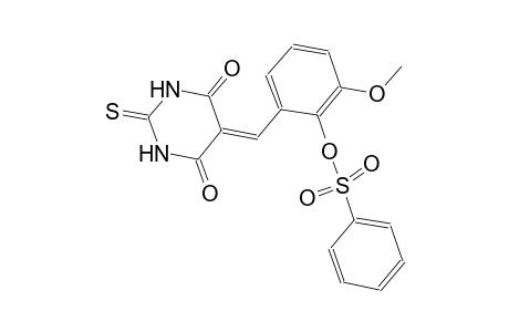 2-[(4,6-dioxo-2-thioxotetrahydro-5(2H)-pyrimidinylidene)methyl]-6-methoxyphenyl benzenesulfonate