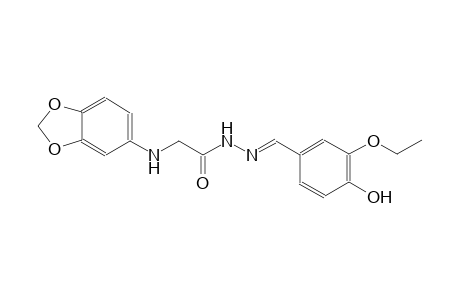 2-(1,3-benzodioxol-5-ylamino)-N'-[(E)-(3-ethoxy-4-hydroxyphenyl)methylidene]acetohydrazide