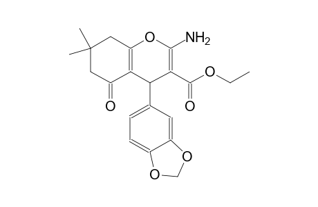 ethyl 2-amino-4-(1,3-benzodioxol-5-yl)-7,7-dimethyl-5-oxo-5,6,7,8-tetrahydro-4H-chromene-3-carboxylate