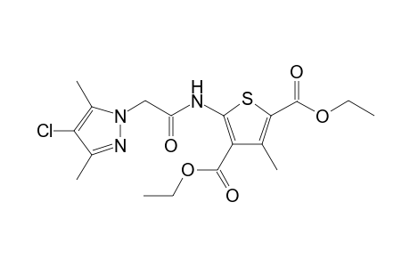 2,4-Thiophenedicarboxylic acid, 5-[[2-(4-chloro-3,5-dimethyl-1H-pyrazol-1-yl)acetyl]amino]-3-methyl-, diethyl ester