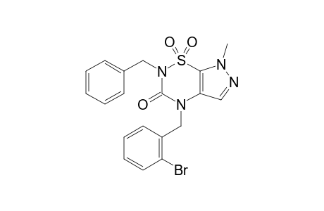 2-BENZYL-4-(ORTHO-BROMOBENZYL)-7-METHYL-1,1,3-TRIOXO-2H,4H-PYRAZOLO-[4,5-E]-[1,2,4]-THIADIAZINE