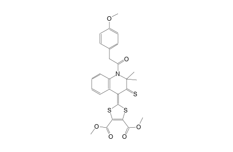 dimethyl 2-(1-[(4-methoxyphenyl)acetyl]-2,2-dimethyl-3-thioxo-2,3-dihydro-4(1H)-quinolinylidene)-1,3-dithiole-4,5-dicarboxylate
