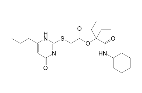 3-(Cyclohexylcarbamoyl)pentan-3-yl 2-([4-oxo-6-propyl-1,4-dihydropyrimidin-2-yl]thio)acetate