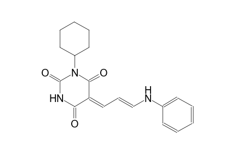 (5Z)-5-[(2E)-3-anilino-2-propenylidene]-1-cyclohexyl-2,4,6(1H,3H,5H)-pyrimidinetrione