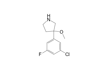 (+)-3-(3-chloro-5-fluorophenyl)-3-methoxypyrrolidine