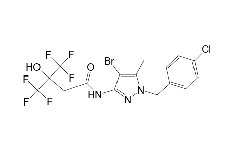 N-[4-bromanyl-1-[(4-chlorophenyl)methyl]-5-methyl-pyrazol-3-yl]-4,4,4-tris(fluoranyl)-3-oxidanyl-3-(trifluoromethyl)butanamide