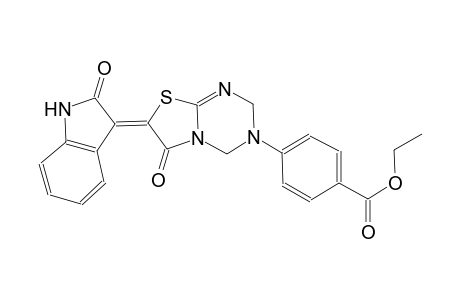 ethyl 4-((7Z)-6-oxo-7-(2-oxo-1,2-dihydro-3H-indol-3-ylidene)-6,7-dihydro-2H-[1,3]thiazolo[3,2-a][1,3,5]triazin-3(4H)-yl)benzoate