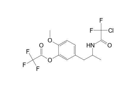Acetic acid, trifluoro-, 5-[2-[(chlorodifluoroacetyl)amino]propyl]-2-methoxyphenyl ester, (.+-.)-