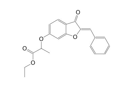 propanoic acid, 2-[[(2Z)-2,3-dihydro-3-oxo-2-(phenylmethylene)benzofuranyl]oxy]-, ethyl ester