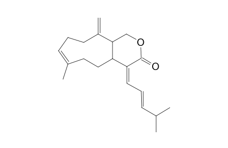 Cyclonona[c]pyran-3(1H)-one, 4,4a,5,6,9,10,11,11a-octahydro-7-methyl-11-methylene-4-(4-methyl-1,3- pentadienyl)-, [4R*(E),4aR*,7E,11aS*]-(+)-