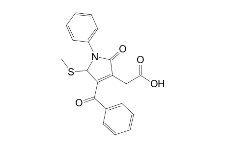 4-Benzoyl-1-phenyl-5-methylthio-2-oxo-3-pyrrolin-3-acetic acid