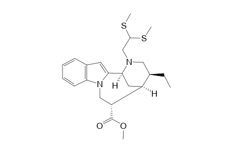 Methyl 6-[2,2-Bis(methylthio)ethyl]-4.beta.-ethyl-2,3,4,5,6,7-hexahydro-1H-3,7-methano[1,4]diazonino[1,2-a]indole-2.alpha.-carboxylate