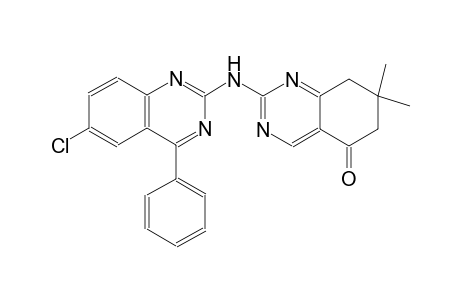 2-[(6-chloro-4-phenyl-2-quinazolinyl)amino]-7,7-dimethyl-7,8-dihydro-5(6H)-quinazolinone