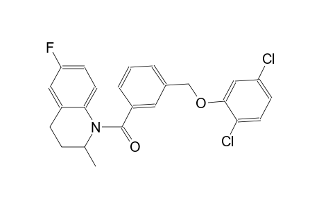 1-{3-[(2,5-dichlorophenoxy)methyl]benzoyl}-6-fluoro-2-methyl-1,2,3,4-tetrahydroquinoline