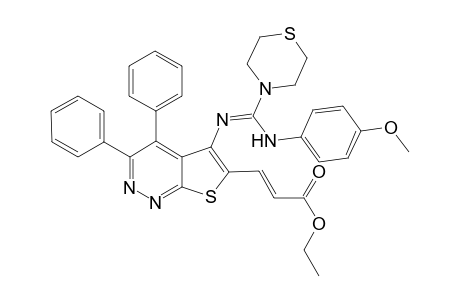 6-(2-Ethoxycarbonylvinyl)-5-[(4-methoxyphenylamino)thiomorpholin-1-yl)methyleneamino]-3,4-diphenylthieno[2,3-c]pyridazine