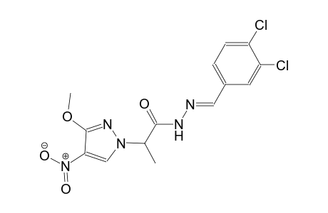 N'-[(E)-(3,4-dichlorophenyl)methylidene]-2-(3-methoxy-4-nitro-1H-pyrazol-1-yl)propanohydrazide