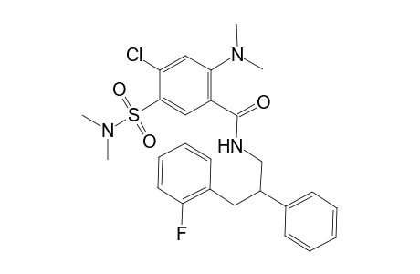 4-Chloro-2-(dimethylamino)-5-(dimethylsulfamoyl)-N-[3-(2-fluorophenyl)-2-phenylpropyl]benzamide