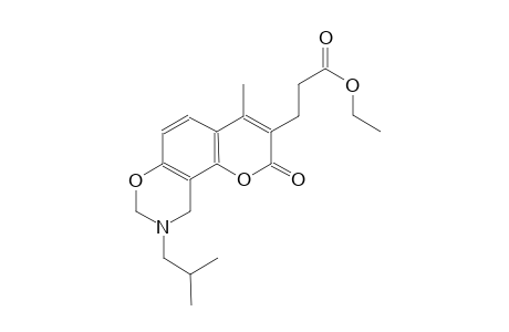 2H,8H-pyrano[2,3-f][1,3]benzoxazine-3-propanoic acid, 9,10-dihydro-4-methyl-9-(2-methylpropyl)-2-oxo-, ethyl ester