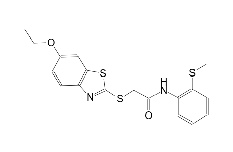 acetamide, 2-[(6-ethoxy-2-benzothiazolyl)thio]-N-[2-(methylthio)phenyl]-