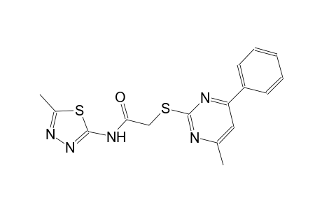 2-[(4-methyl-6-phenyl-2-pyrimidinyl)sulfanyl]-N-(5-methyl-1,3,4-thiadiazol-2-yl)acetamide
