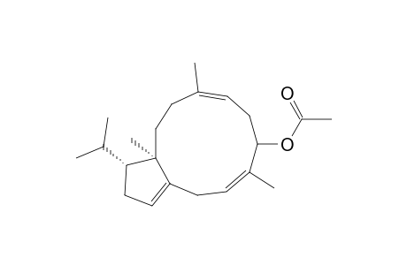7-Cyclopentacycloundecenol, 1,2,4,7,8,11,12,12a-octahydro-6,10,12a-trimethyl-1-(1-methylethyl)-, acetate, (1R*,5E,7R*,9E,12aR*)-(+)-