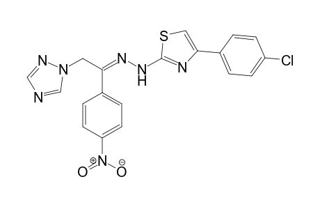 (E)-4-(4-chlorophenyl)-2-(2-(1-(4-nitrophenyl)-2-(1H-1,2,4-triazol-1-yl)ethylidene)hydrazinyl)thiazole