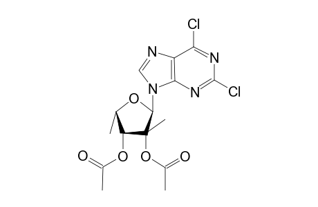 2,6-Dichloro-9-(2',3'-di-O-acetyl-2'-C-methyl-5'-deoxy-.alpha.-L-lyxofuranosyl)purine