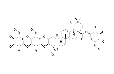 2-ALPHA,3-BETA,19-BETA,23-TETRAHYDROXY-OLEAN-12-EN-28-OIC-ACID-3-O-BETA-D-GALACTOPYRANOSYL-(1->3)-BETA-D-GLUCOPYRANOSYL-28-O-BETA-D-GLUCOPYRANOSIDE