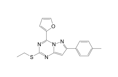 2-Ethylthio-4-(2'-furyl)-7-(4-methylphenyl)pyrazolo[1,5-a][1,3,5] triazine
