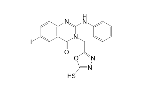6-iodo-3-((5-mercapto-1,3,4-oxadiazol-2-yl)methyl)-2-(phenylamino)quinazolin-4(3H)-one