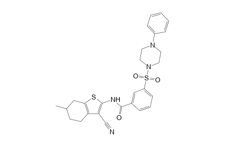 N-(3-cyano-6-methyl-4,5,6,7-tetrahydro-1-benzothiophen-2-yl)-3-(4-phenylpiperazin-1-yl)sulfonyl-benzamide