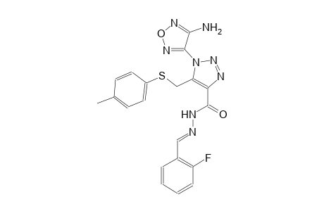 1-(4-amino-1,2,5-oxadiazol-3-yl)-N'-[(E)-(2-fluorophenyl)methylidene]-5-{[(4-methylphenyl)sulfanyl]methyl}-1H-1,2,3-triazole-4-carbohydrazide