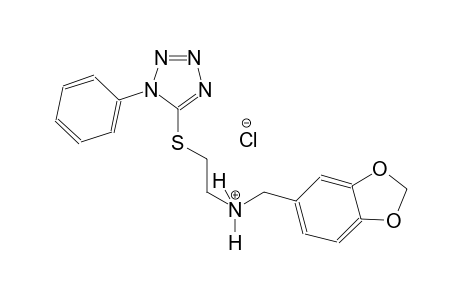 1,3-benzodioxole-5-methanaminium, N-[2-[(1-phenyl-1H-tetrazol-5-yl)thio]ethyl]-, chloride