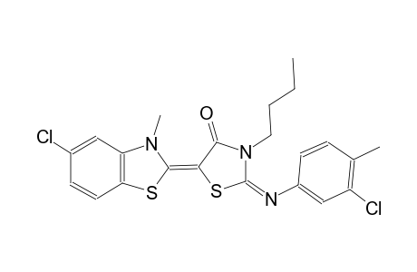 (2E,5Z)-3-butyl-5-(5-chloro-3-methyl-1,3-benzothiazol-2(3H)-ylidene)-2-[(3-chloro-4-methylphenyl)imino]-1,3-thiazolidin-4-one